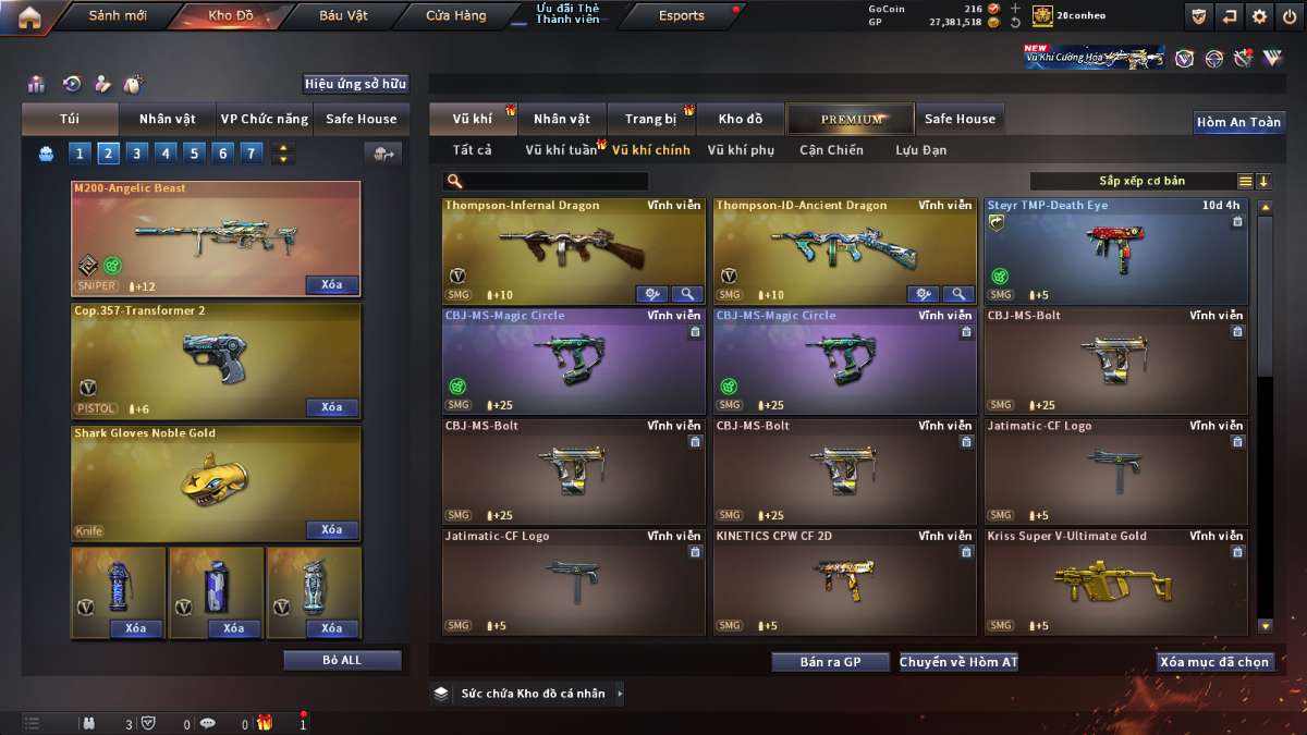 shop acc cf uy tin gia re